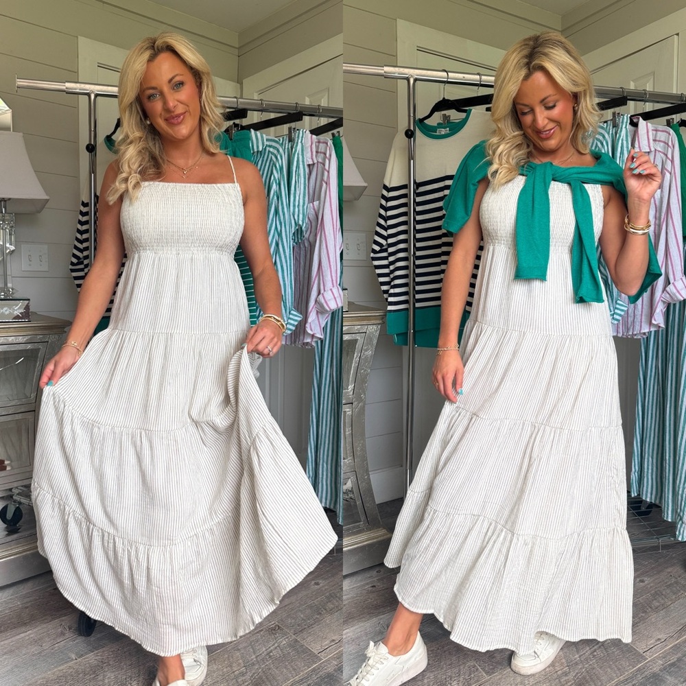 BALOS STRIPE LINEN MAXI DRESS - Z SUPPLY